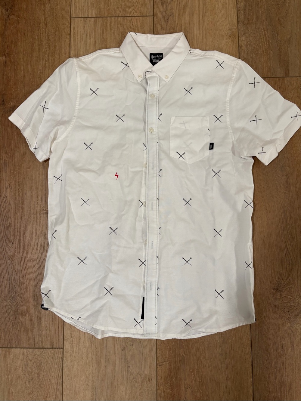 Van’s x Harry Potter Men's White Short-Sleeve Button-Down Shirt